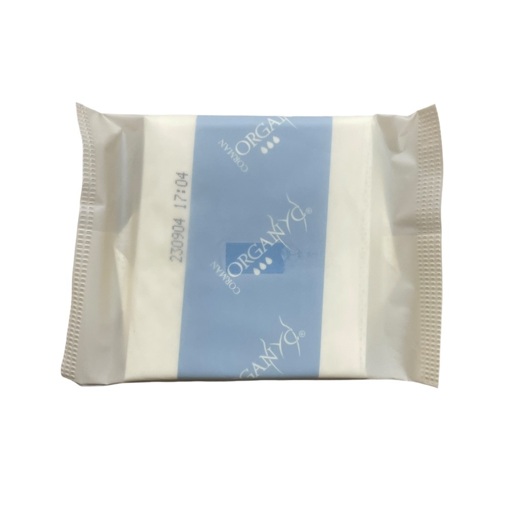 Serviettes flux moyen en coton 100% bio, avec ailettes